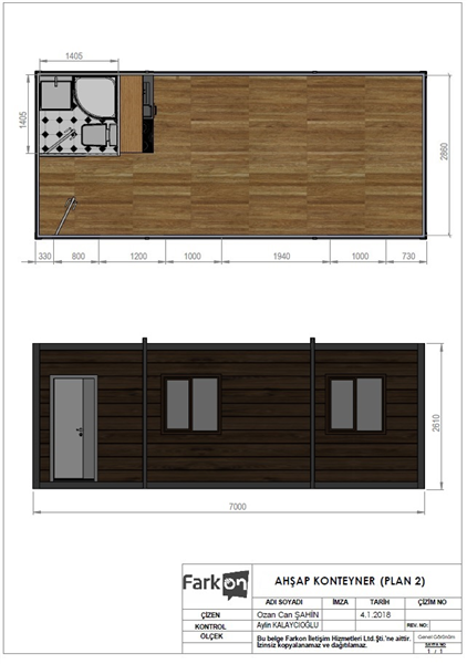 AHŞAP KONTEYNER (PLAN 2)